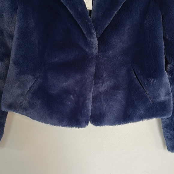 Express Faux Fur Jacket - Navy Blue - XS - Picture 3 of 16